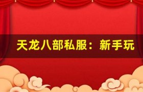 天龙八部私服：新手玩家快速入门指南，少走弯路