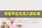 那些年在天龙八部私服里的爱恨情仇，你经历过吗